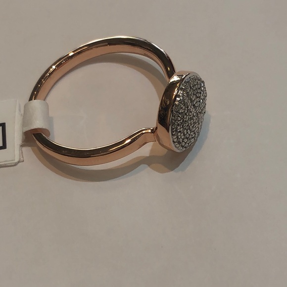 Silver rose gold with diamond ring. - Picture 2 of 7
